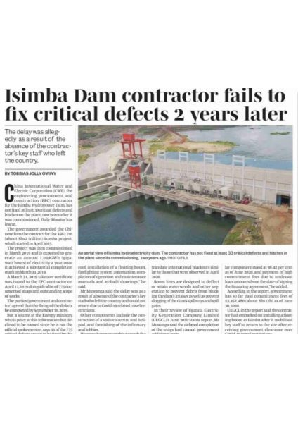 Isimba contractor