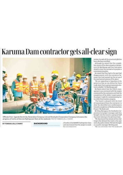 Karuma Dam Contractor gets all clear signs