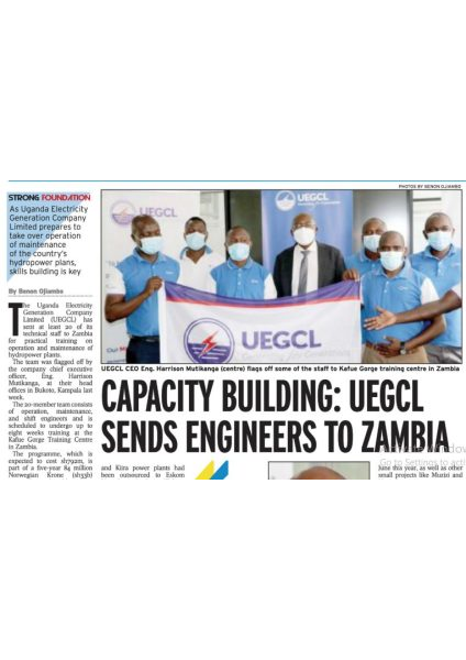 Capacity building, UEGCL sends Engineers to Zambia.