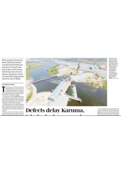 Defects delay Karuma, Isimba Dams