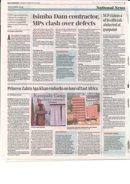 2025.2.20 DM Pg 2. Isimba dam contractor, MPS clash over defects