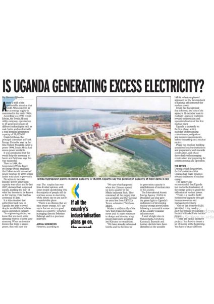 Is Uganda Generating Excess Electricity?