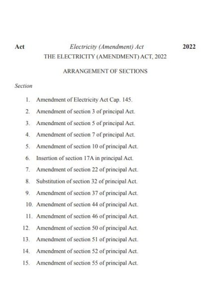 Electricity (Amendment) Act 2022