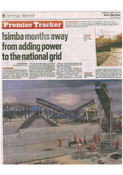 Isimba months away from National Grid